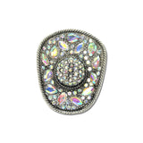 Western Rhinestone Pave Cowboy Hat Stretch Ring – Silver Burnished/AB · SR0914SBAB_SW _DSC9525