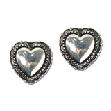 Western Scalloped Heart Concho Stud Earrings – Silver Burnished · SE3429SB_SW _DSC9529