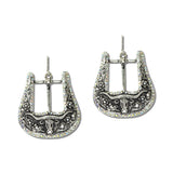 Western Buckle Rhinestone Statement Earrings – Silver Burnished/AB · SE3434SBAB_SW _DSC9530