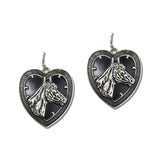 Western Horse Heart Charm Drop Earrings – Silver Burnished · SE3361SB_SW _DSC9531