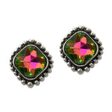 Western Cushion Stone Concho Stud Earrings – Silver Burnished/Volcano · SE2787SBVOL_SW _DSC9541