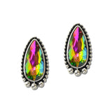 Teardrop Rhinestone Western Earrings – Silver Burnished/Volcano · SE2790SBVOL_SW _DSC9542