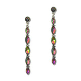 Western Marquise Rhinestone Linear Drop Earrings – Silver Burnished/Volcano · SE3390VOL_SW _DSC9552