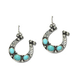 Western Horseshoe Stone Drop Earrings – Silver Burnished/Turquoise · SE3368SBTQ_SW _DSC9557
