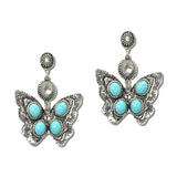 Western Stone Butterfly Concho Drop Earrings – Silver Burnished/Turquoise · SE3397SBTQ_SW _DSC9561