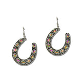 Western Stone Horseshoe Drop Earrings – Silver Burnished/Volcano · SE3415SBVOL_SW _DSC9563