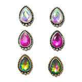 3 Pair Teardrop Rhinestone Stud Earring Set – Silver Burnished/Multi · SE3387MUL_SW _DSC9566
