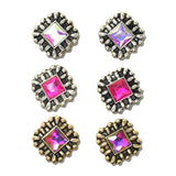 3 Pair Square Rhinestone Concho Stud Earring Set – Silver Burnished/Multi · SE3383MUL_SW _DSC9568