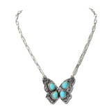 Western Butterfly Stone Pendant Necklace – Silver Burnished/Turquoise · SN1059SBTQ_SW _DSC9590