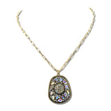 Rhinestone Cowboy Hat Pendant Necklace – Antique Gold/AB · SN1043AGAB_SW _DSC9600