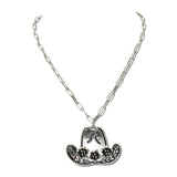 Western Cowboy Hat Pendant Necklace – Silver Burnished · SN1025SB_SW _DSC9603