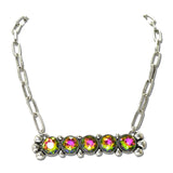 Faceted Round Stone Bar Necklace – Silver Burnished/Volcano · SN0864SBVOL_SW _DSC9606