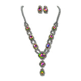 Navajo Bead Stone Y-Drop Long Necklace Set – Silver Burnished/Volcano · SS2450SBVOL_SW _DSC9619
