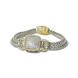 14K Gold Plated Pave CZ Cushion Magnetic Bracelet – Two Tone/Clear · 2219B_MX _DSC9653