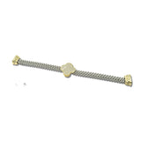 14K Gold Plated Pave CZ Clover Magnetic Bracelet – Two Tone/Clear · 1849B_MX _DSC9654