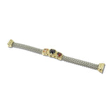 14K Gold Plated Triple CZ Woven Chain Magnetic Bracelet – Two Tone/Multi · 2227BDM_MX _DSC9663