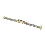 14K Gold Plated Triple Clover CZ Magnetic Bracelet – Two Tone/Multi · 2228BDM_MX _DSC9664