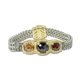 14K Gold Plated Triple CZ Woven Chain Magnetic Bracelet – Two Tone/Multi · 2227BDM_MX _DSC9667