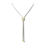 14K Gold Plated Panther Head CZ Lariat Adjustble Necklace – Two Tone/Clear · 2320_MX _DSC9678