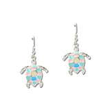 Enamel Sea Turtle Drop Earrings – Silver/Multi · JE3886-SV_JOL _DSC9735