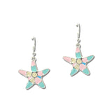 Enamel Starfish Drop Earrings – Silver/Multi · JE3887-SV_JOL _DSC9736