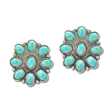 Oval Stone Cluster Concho Earrings – Silver Burnished/Turquoise · JE3548-SBTQS_JOL _DSC9739
