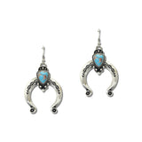 Western Textured Squash Blossom Er – Silver Burnished/Turquoise · JE2864-SBTQS_JOL _DSC9742