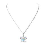 Enamel Sea Turtle Pendant Necklace – Silver/Multi · JN2185-SV_JOL _DSC9745