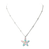Enamel Starfish Pendant Necklace – Silver/Multi · JN2183-SV_JOL _DSC9746