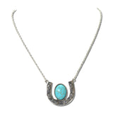 Western Horseshoe Pendant Necklace – Silver Burnished/Turquoise · JN0838-SBTQS_JOL _DSC9747