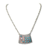 Western Playing Card Rhinestone Pendant Necklace – Silver Burnished/Turquoise · JN1289-SBTQS_JOL _DSC9748