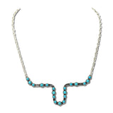 Western Longhorn Stone Necklace – Silver Burnished/Turquoise · JN1673-SBTQS_JOL _DSC9751