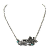 Western Truck Cactus Pendant Necklace – Silver Burnished/Turquoise · JN1442-SBTQS_JOL _DSC9752