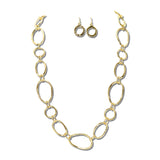 Open Oval Link Long Necklace Set – Gold · NE6870GD_JM _DSC9758