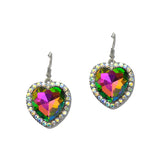 Rhinestone Heart Drop Earrings – Silver Burnished/Volcano · SE3374SBVOL_SW _DSC9774