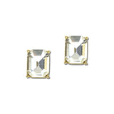 Emerald Cut Rhinestone Stud Earrings – Gold/Clear · OEC3068GDCLR_OZ _DSC9783
