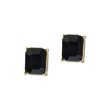 Emerald Cut Rhinestone Stud Earrings – Gold/Black · OEC3068GDBK_OZ _DSC9788