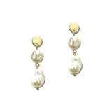 Double Pearl Drop Earrings – Gold/Cream · OEH5542GDCRM_OZ _DSC9791