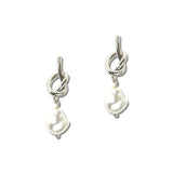 Knotted Pearl Drop Earrings – Silver/Cream · OEH5394RHCRM_OZ _DSC9792