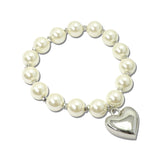 Pearl Puffed Heart Charm Stretch Bracelet – Silver/Cream · OBR4289RHCRM_OZ _DSC9808