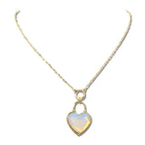 Stone Heart Lock Pendant Necklace – Gold/Opal · ONF5561GDWOP_OZ _DSC9821