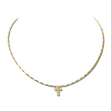 Dainty CZ Cross Pendant Necklace – Gold/Clear · ONH4447GDCRY_OZ _DSC9822