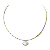 Dainty Oval Pearl Pendant Necklace – Gold/Cream · ONH5254GDCRM_OZ _DSC9824