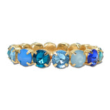 Round Rhinestone Stretch Tennis Bracelet – Gold/Blue Multi · TFB00072GDBLM_BE _DSC9851