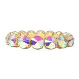 Round Rhinestone Stretch Tennis Bracelet – Gold/AB · TFB00072GDABCRY_BE _DSC9855