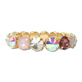 Round Rhinestone Stretch Tennis Bracelet – Gold/Lt.Pink Multi · TFB00072GDLPM_BE _DSC9857