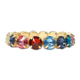 Round Rhinestone Stretch Tennis Bracelet – Gold/Multi · TFB00072GDMLT_BE _DSC9858