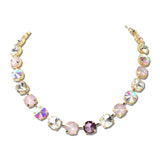 Cone Rhinestone Collar Tennis Necklace – Gold/Lt.Pink Multi · TFN00147GDLPM_BE _DSC9871
