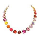 Cone Rhinestone Collar Tennis Necklace – Gold/Orange Multi · TFN00147GDORM_BE _DSC9874