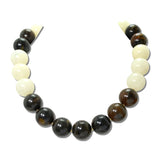 Marbled Resin Bead Statement Necklace – Gold/Ivory Brown · KFN00034IVYBRN_BE _DSC9883